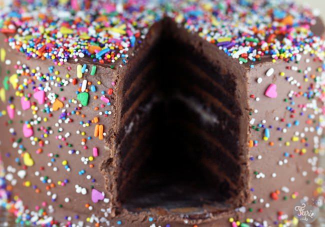 gateau au chocolat coupe