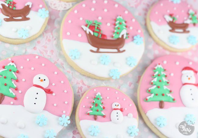 Biscuits décorés boules de neige