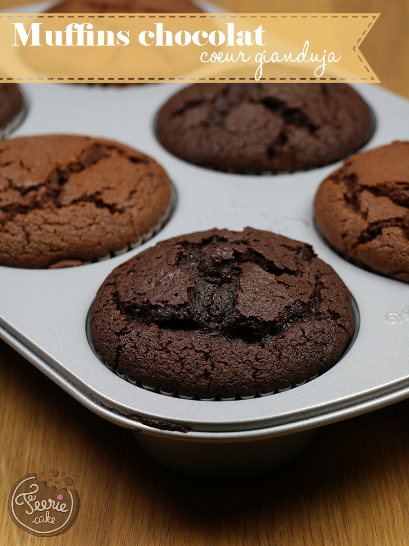 Muffins chocolat coeur gianduja