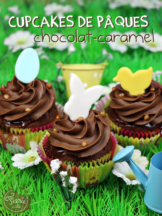 Cupcakes chocolat-caramel paques