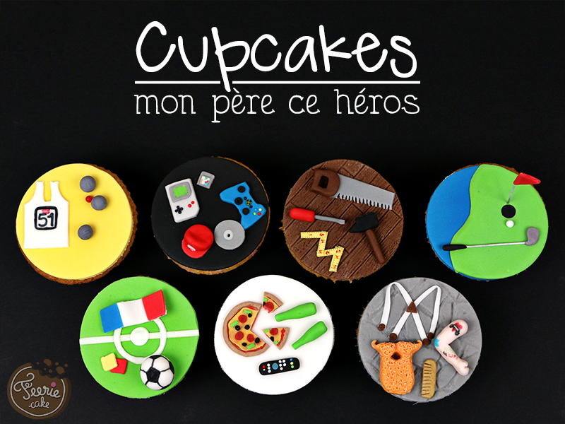 Cupcakes toppers "Mon père ce héros" 1
