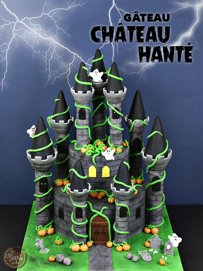 Gâteau château hanté 1