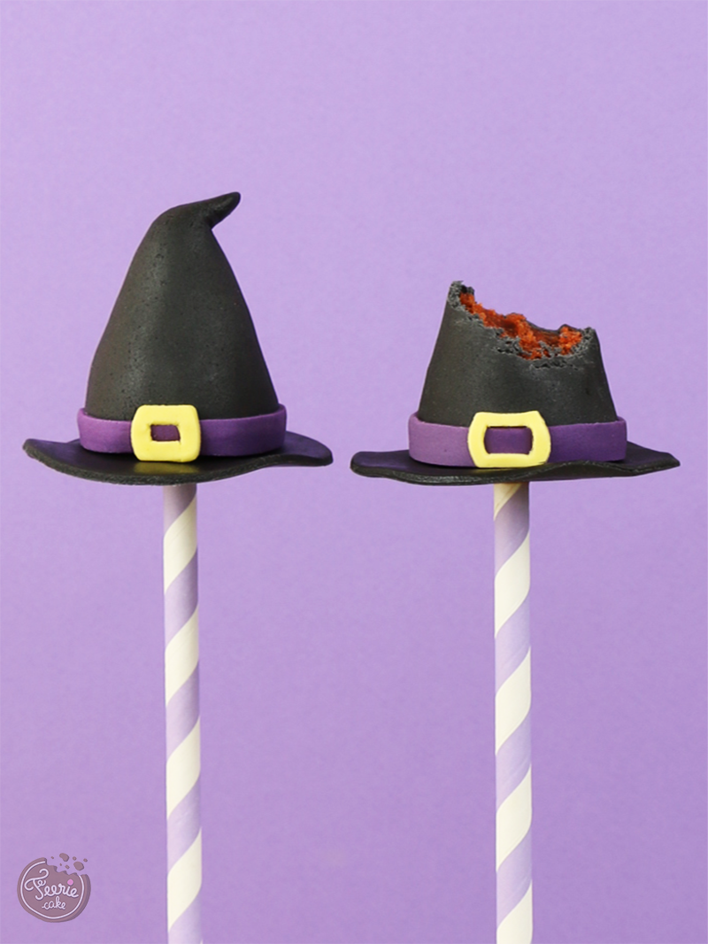 cake pops sorcières chapeau