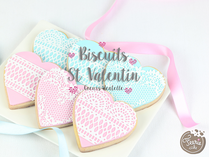 biscuits st valentin coeurs dentelle