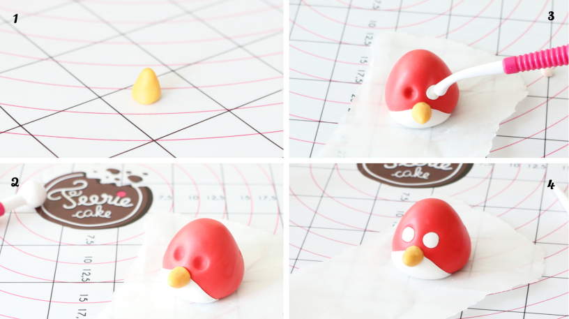 red angry birds modelage pate à sucre by féerie cake 1