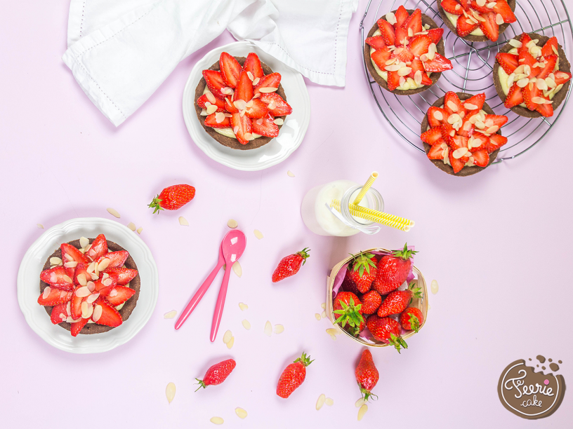 tartelettes aux fraises choco amande