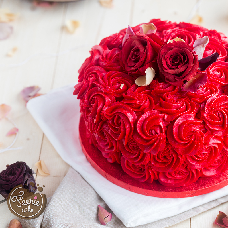  gâteau Saint-Valentin roses