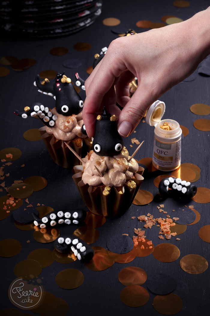 Cupcakes Kraken d'Halloween à la carotte Féerie Cake Blog