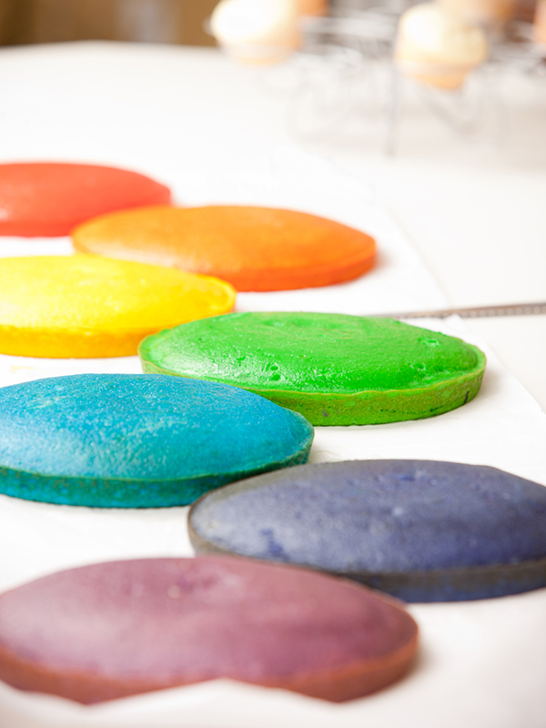 Les couches du Rainbow Cake