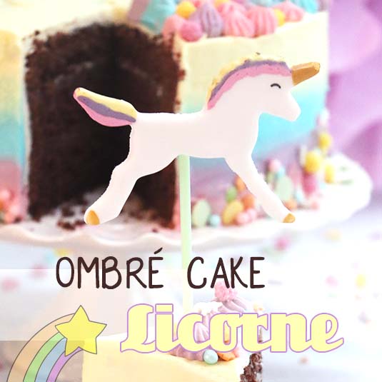 ombre cake licorne