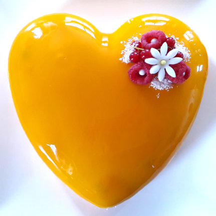 L’entremet passion, framboises et spéculoos de Stéphanie