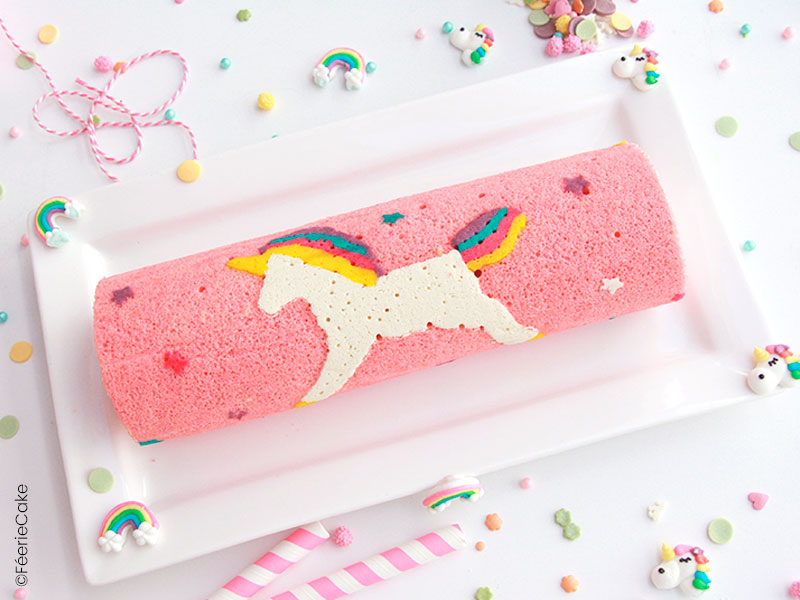 Recette du gâteau roulé licorne