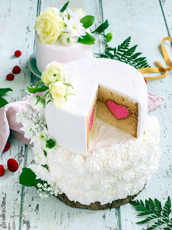 Recette du Tuto Wedding Cake - Gâteau de Mariage fourrage cœur