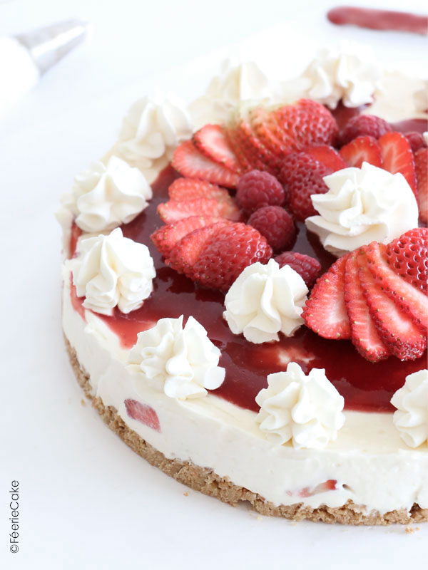 Recette simple cheesecake aux fraises et chantilly