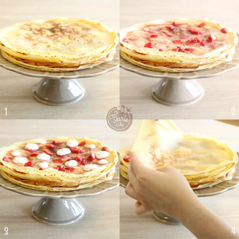 Etape gâteau de crêpes