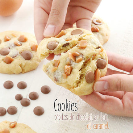 Cookies aux pépites de chocolat au lait et caramel