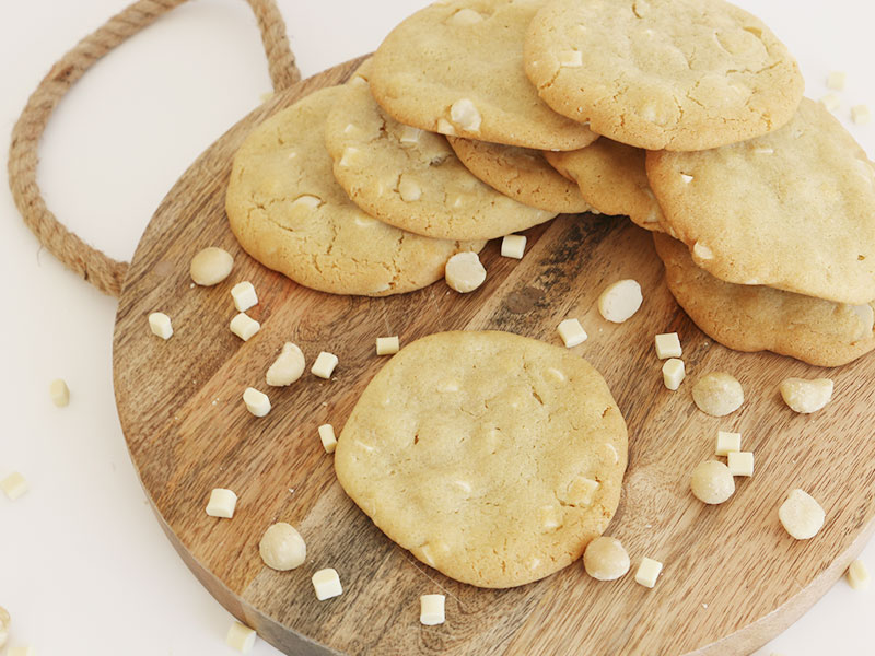 La recette des ccokies chocolat blanc et noix de macadamia