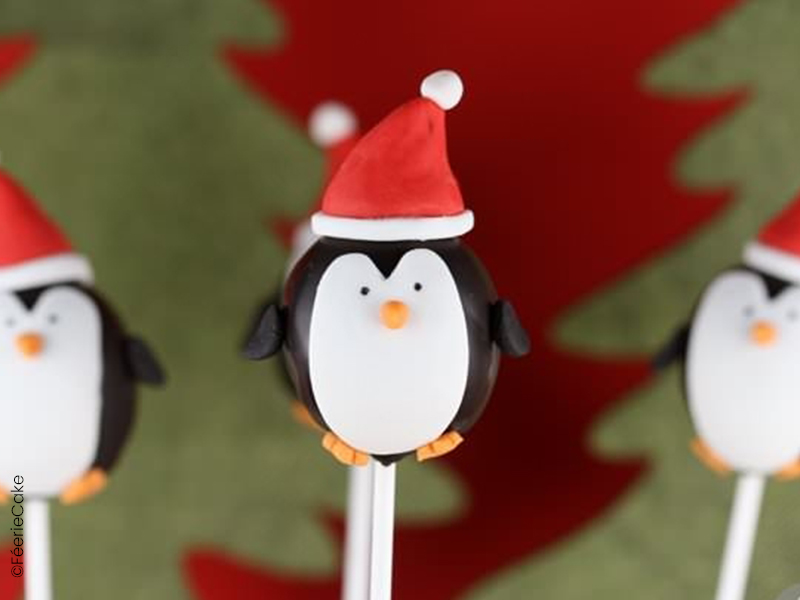 Cake pops de Noël en forme de pingouins