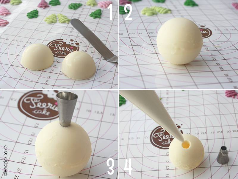 tuto pour réaliser des boules de Noël en chocolat