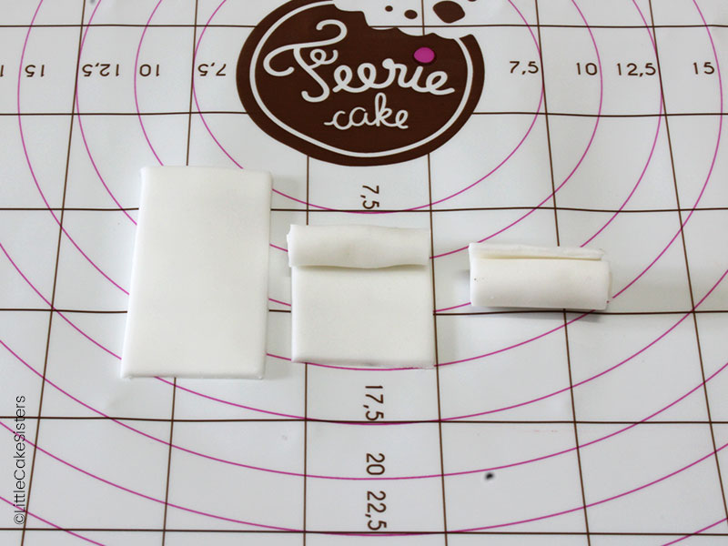 Modelage des pochettes pour le gâteau en pâte à sucre Fortnite